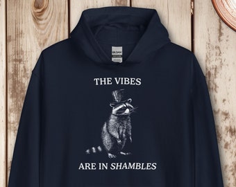 The Vibes are in Shambles Hoodie, Raccoon Sweatshirt, Mental Health Hoodie, Trash Panda Sweatshirt