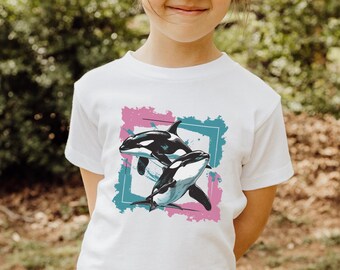90s Retro Kids Orca Shirt, Killer Whale Tshirt, 80s Ocean Shirt, Unisex