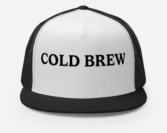 Boné Trucker Cold Brew | Presente para Amantes de Café | Boné Ajustável para Homens e Mulheres | Boné de Café da Moda | Boné de Café Gelado