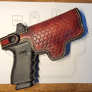 Glock 19/23/32 Holster (PATTERN Only), Trijicon Leather Holster, Glock 19 Holster Pattern, Leather Holster pattern, Trijicon RD