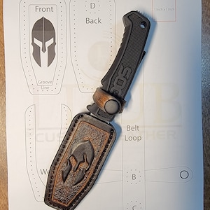 SOG tactical fixed blade(FK101-CP) sheath (PATTERN Only), knife sheath pattern, sog knife pattern, sog sheath pattern, sog tactical knife