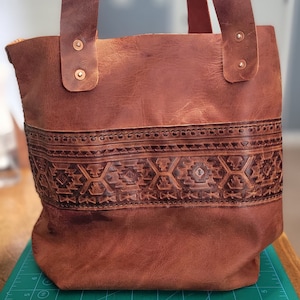 Tote de cuero (Sólo PATRÓN), Patrón de bolso, Patrón de bolso de cuero, Patrón de cuero, Patrón de bolso, Patrón de bolso, Tote DIY, Bolso de cuero