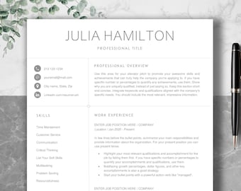 Professional Resume Template: Modern CV Design with Cover Letter