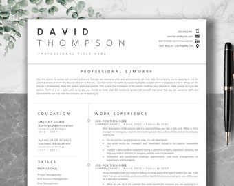 Modern Resume Template for Word & Pages