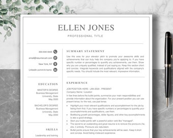 Modern Resume Template: Minimalist Design with Cover Letter (Word, Pages)