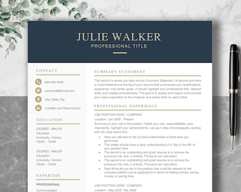 Professional Resume Template: Modern CV + Cover Letter (Word, Pages)