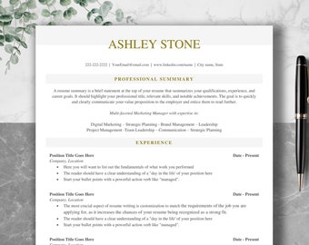 ATS Resume Template: Clean, Modern Design for MS Word, Pages