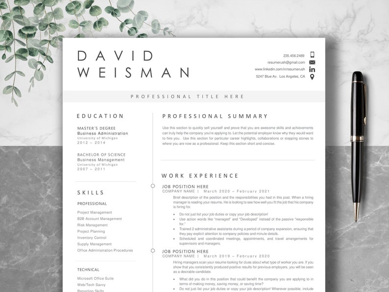 Clean Modern Resume Template Word - Il 794xN.6158791223 3k59 