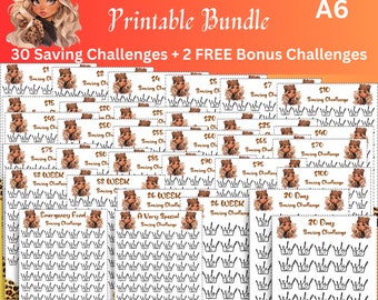 PRINTABLE Money Saving Challenge, Savings Tracker Bundle, Envelope Challenge, Money Saving Challenge Printable, Printable Fashion Savings