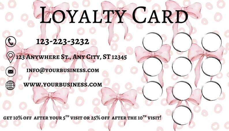 Editable Loyalty Card Template Digital Punch Card for Small Business ...