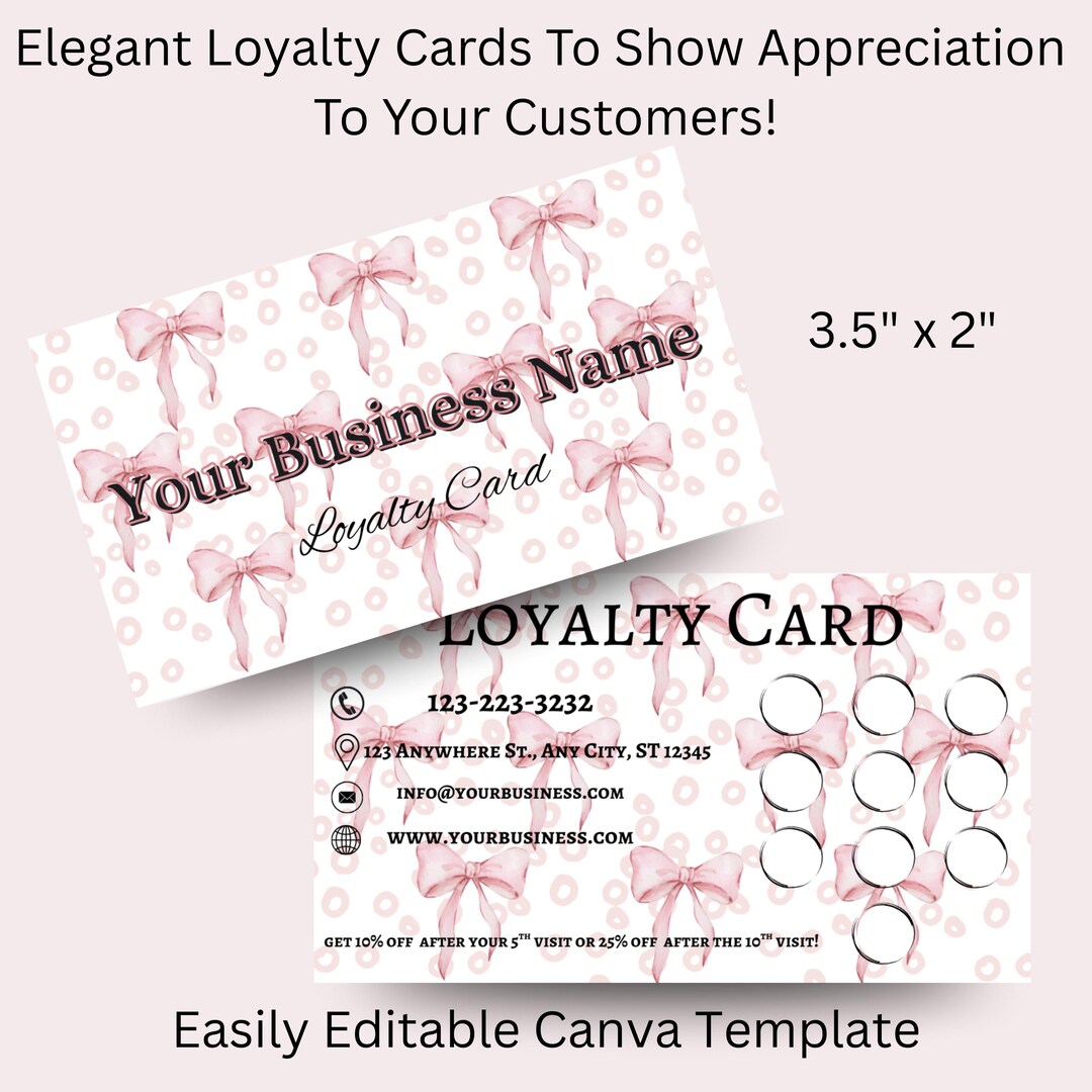 Editable Loyalty Card Template Digital Punch Card for Small Business ...