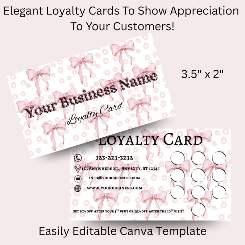 Editable Loyalty Card Template Digital Punch Card for Small Business ...