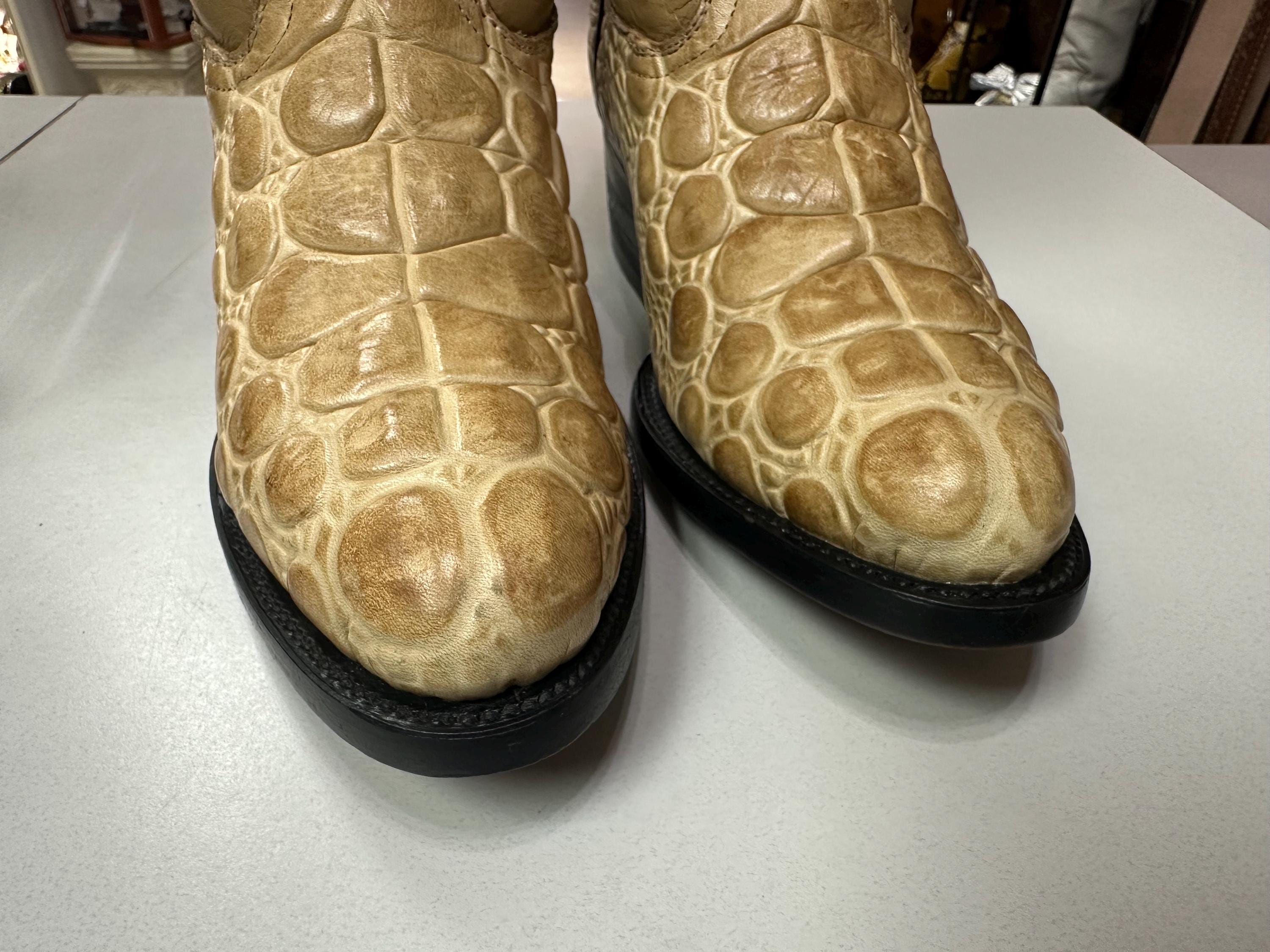 El Buitre - Boots EL BUITRE BROWN OSTRICH BOOTS MADE BY WILD VEARI MEX SIZE  main image 3