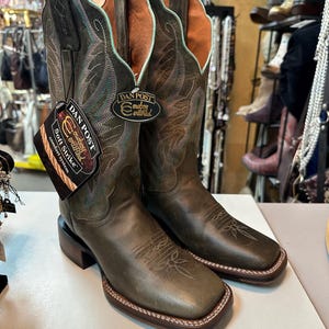 Cowgirl Certified New Dan Post Cowboy Boots Size 6 M Green With Tags No Box