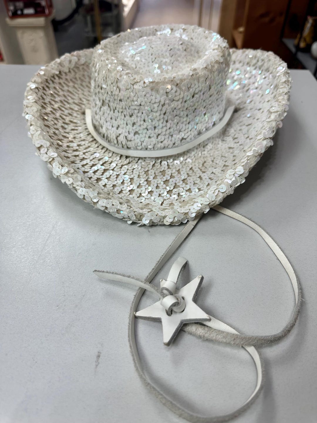 Vintage Floyette Originals Dallas White Sequin Dance Drill  display picture 3