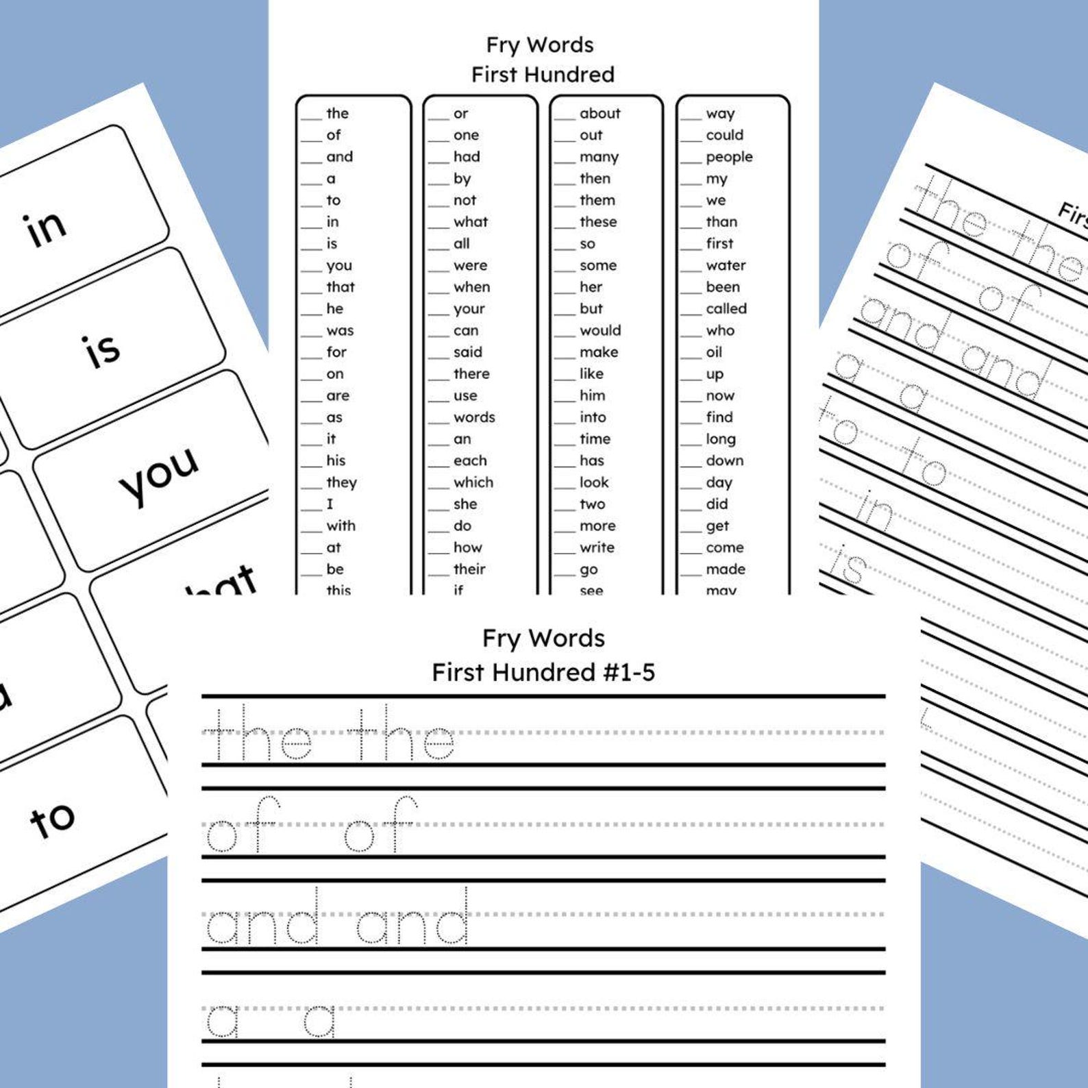 Fry Word List Flashcards Printable