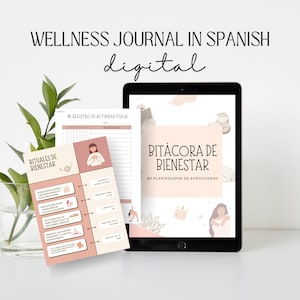 Wellness Journal in Spanish | Printable | Digital Journal | Self-Care Planner | Planificador de Autocuidado | Planificador de Bienestar