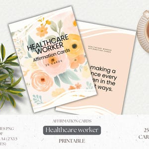 Healthcare Worker Affirmation Cards | Printable Affirmation cards | Motivational affirmations for caregivers | Encouraging cards