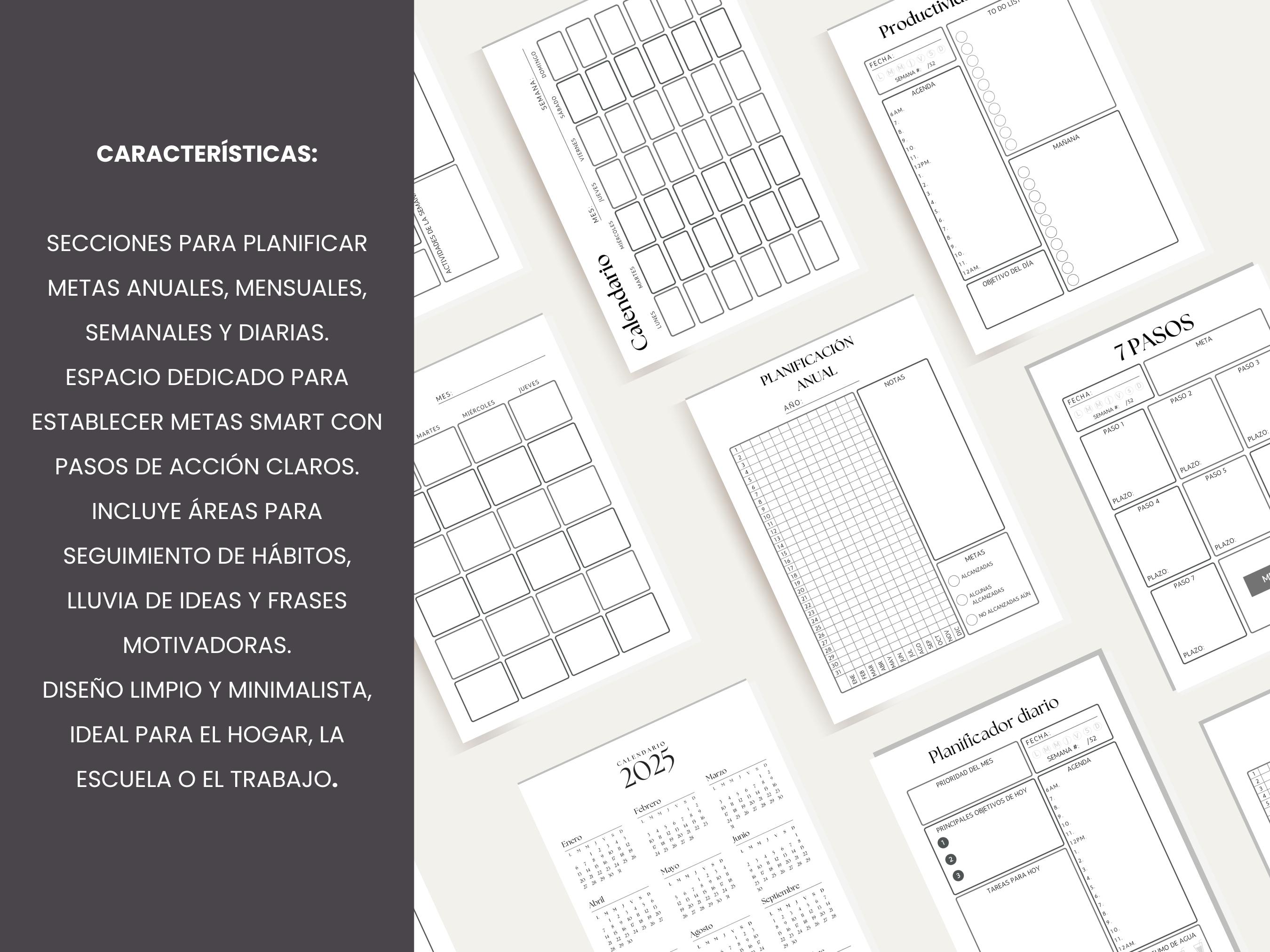 2025 Goal Planner: Printable Productivity Tool (PDF) - Etsy