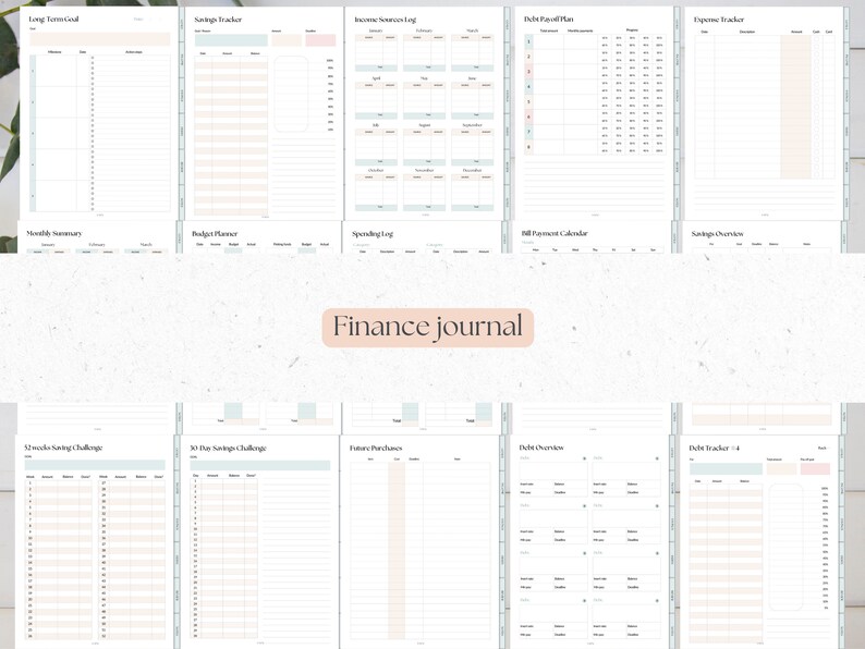 Printable Finance Journal: Budget Planner & Debt Tracker (PDF) - Etsy