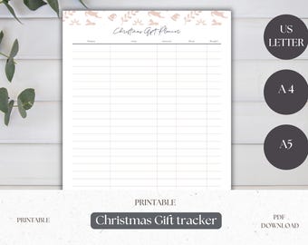 Kerstcadeautracker | Kerstcadeautracker | Kerstplanner | Afdrukbare kerstsjabloon | Afdrukbare kersttracker