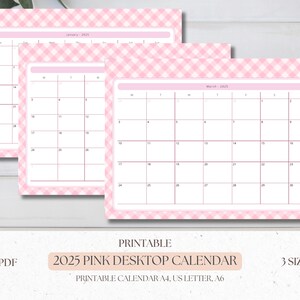 Pink 2025 Calendar Printable: Minimalist Monthly Planner (Digital Download)