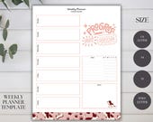 Weekly Planner Printable, Progress Not Perfection Planner, Minimal Weekly Planner PDF, Productivity Planner Template, Printable Planner