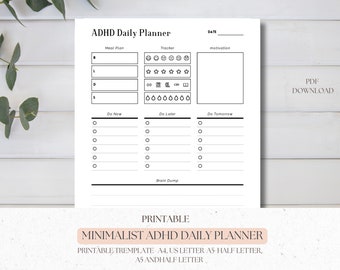 ADHD Daily Planner Printable: Focus & Organized (Digital Download)