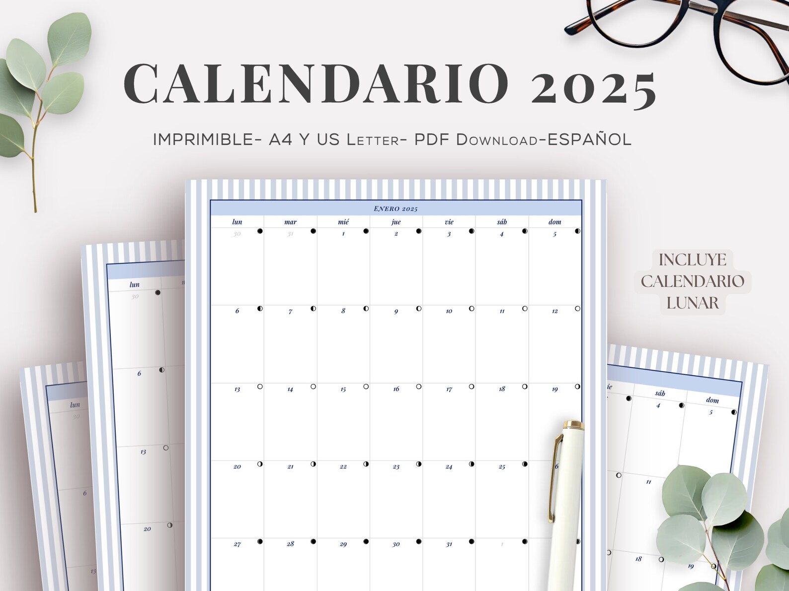 2025 Calendar Calendar 2025 Spanish Printable Spanish Calendar 2025