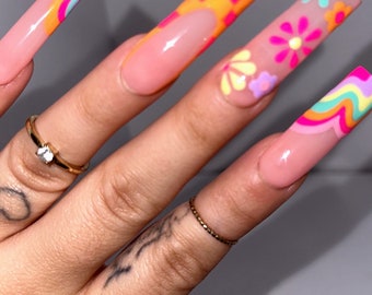 Summer Spring  nails flower design