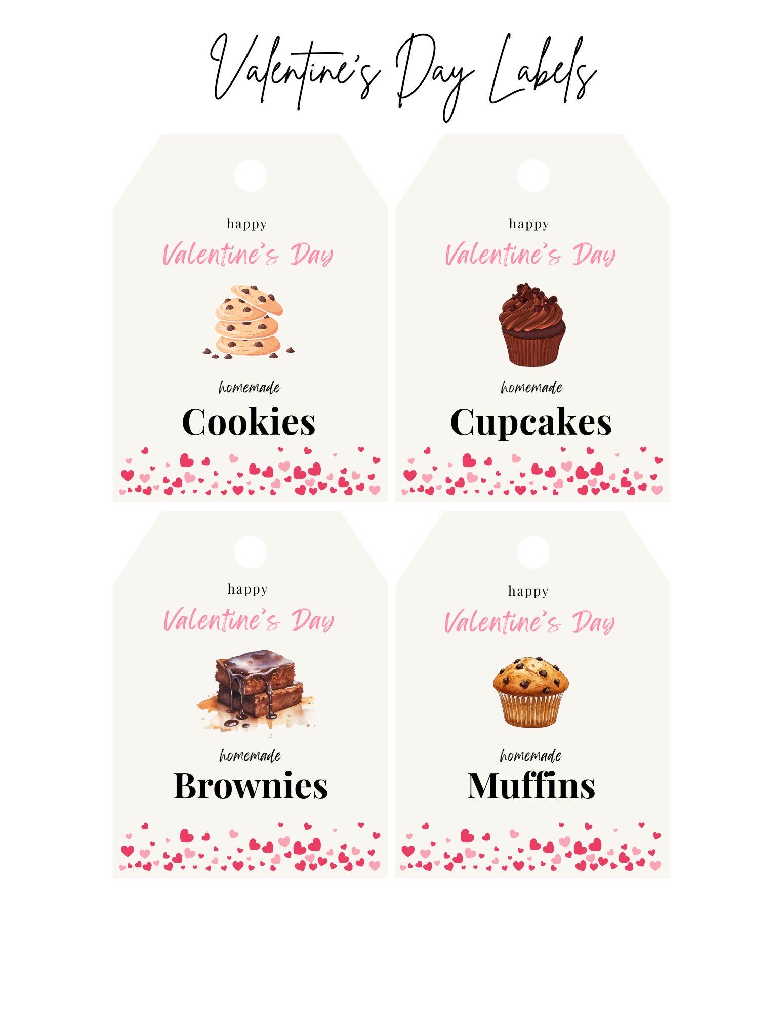 Valentine’s Day Baking Tags Printable | Homemade Treat Labels ...