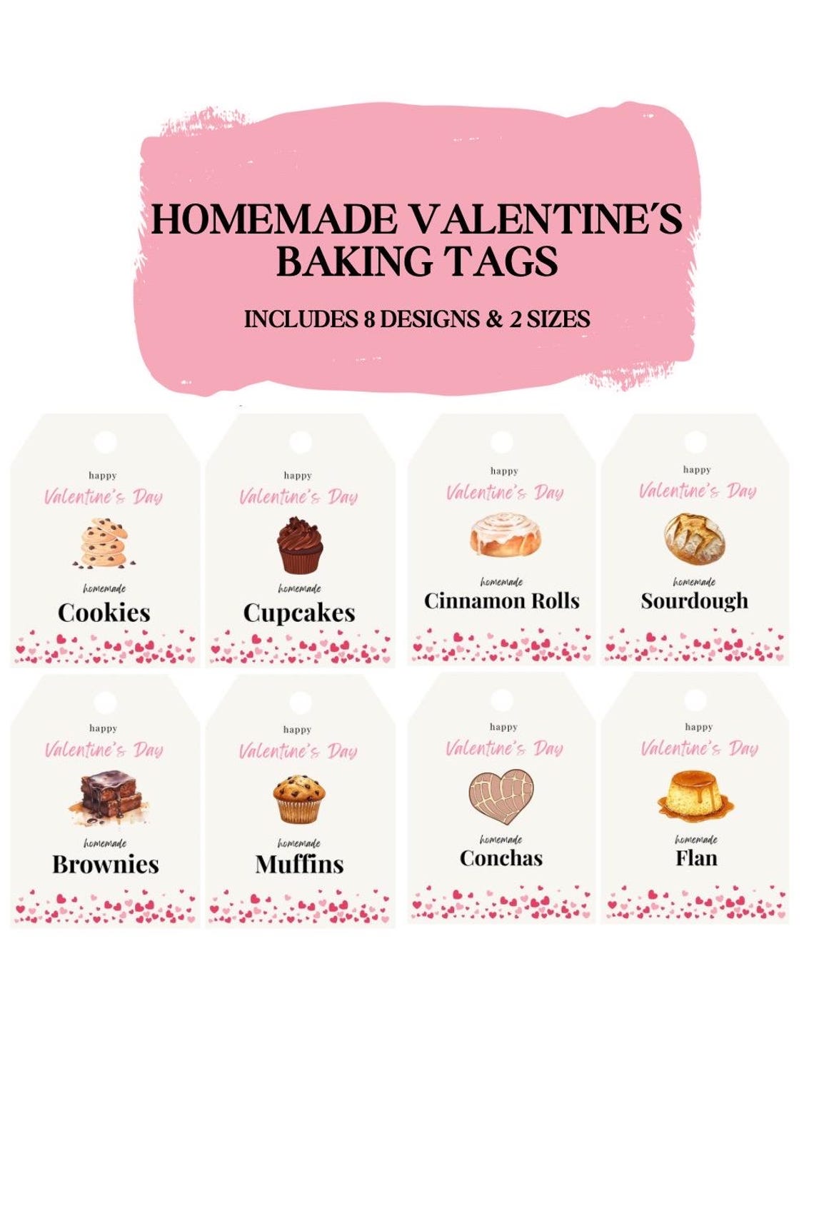 Valentine’s Day Baking Tags Printable | Homemade Treat Labels ...