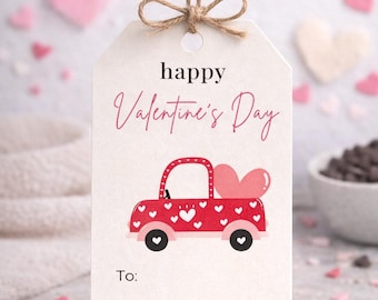Heart Theme Valentine's Day Labels & Tags | Printable Mason Jar Gifts (Instant Download)