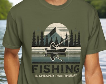 Funny Fishing T-Shirt, Fisherman Gift, Fishing Therapy Tee, Men's Fishing Shirt, Dad Fisherman Present