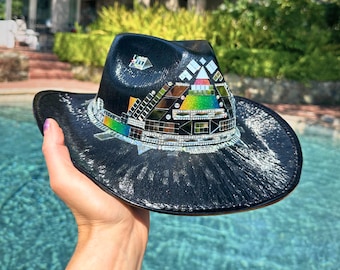 Unisex Surrealist Beaded Eye Cowboy Fringe Boho Hat With  display picture 1