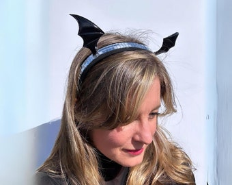 Lurrose 2 Pz Halloween Pipistrello Fermagli per Capelli Diavolo Forcine