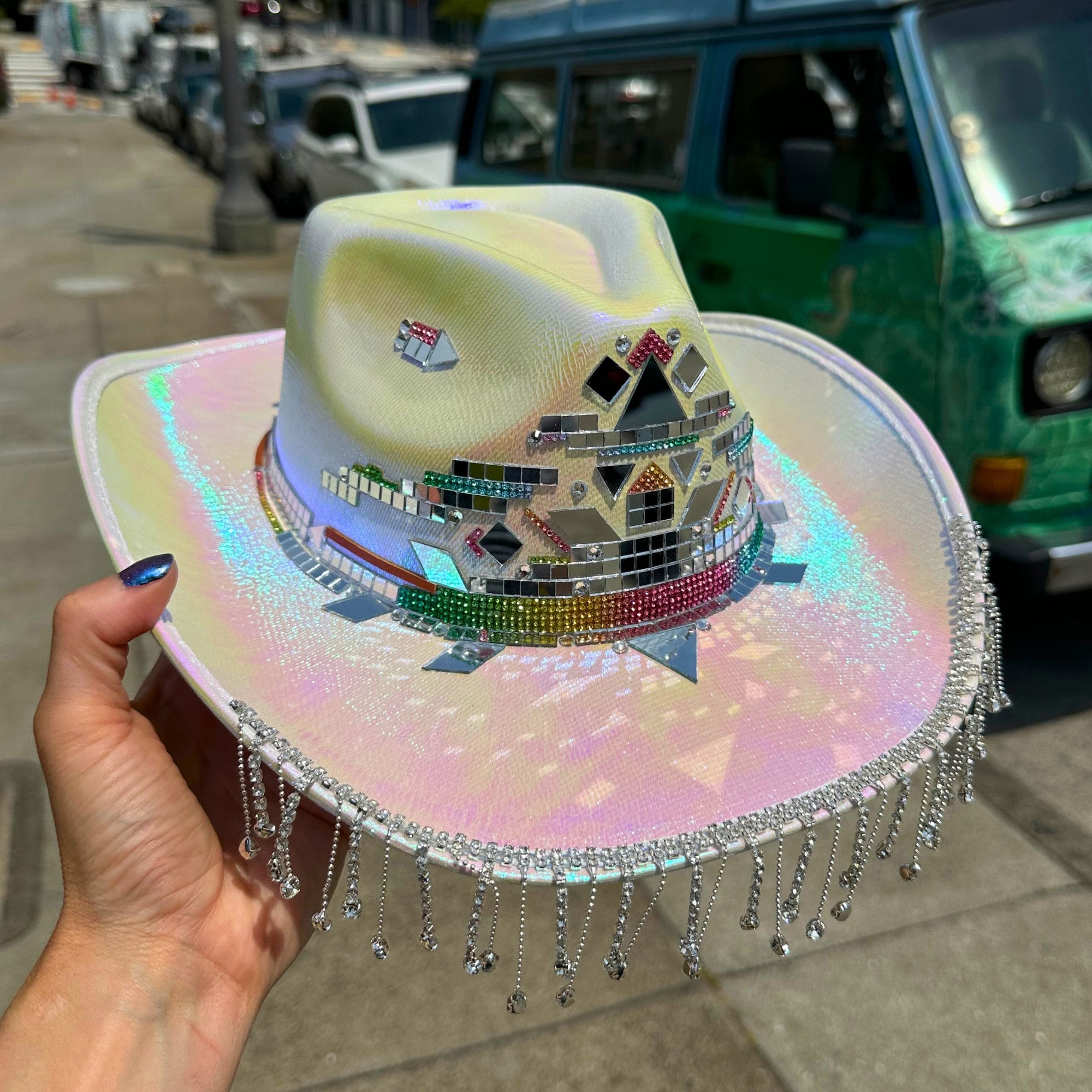 Rainbow Space Cadet Rave Hat Rave Space Cowboy Hat main image 2
