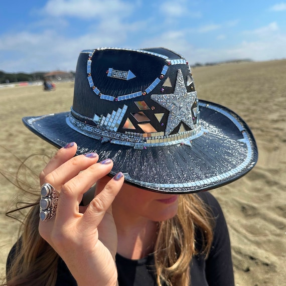 Disco cowboy hats perfect for country concert or edm music festival for rave Amazon.com: Hanna Roberts Party Disco Ball Cowboy Hat  main image 3