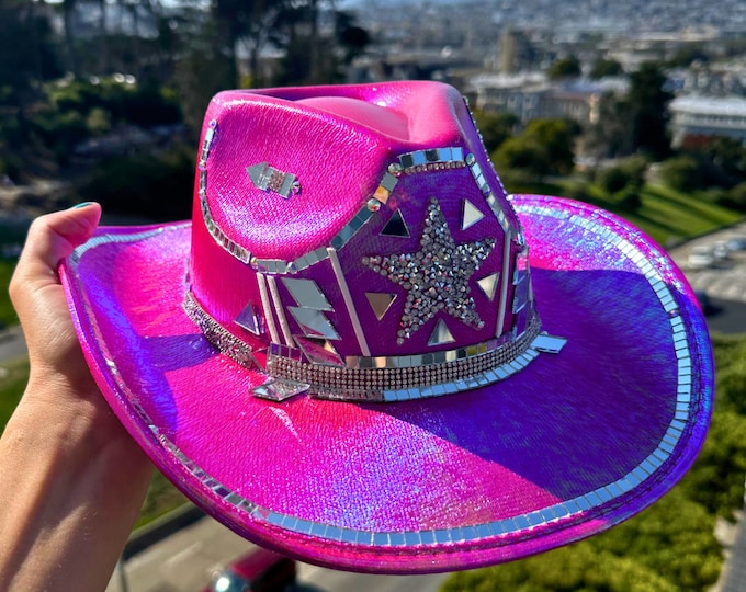 Disco Space Cowboy Hat • Cosmic Cowgirl Outfit • Barbie Pink Costume ...