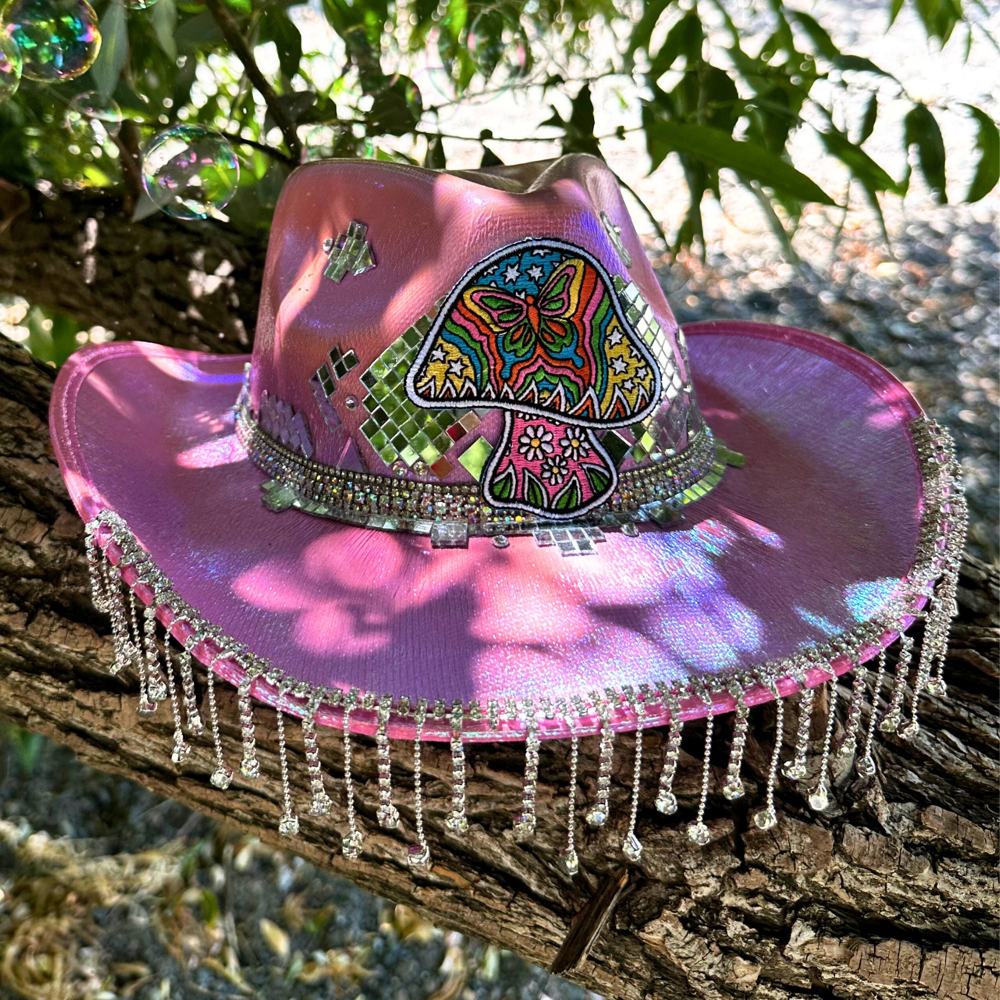 4868 Cowboy Hat For Women Men Bling Diamond Party Disco Cowgirl Hat Rose Disco Cowboy Hat with Rhinestones – Acme Farm Store main image 2