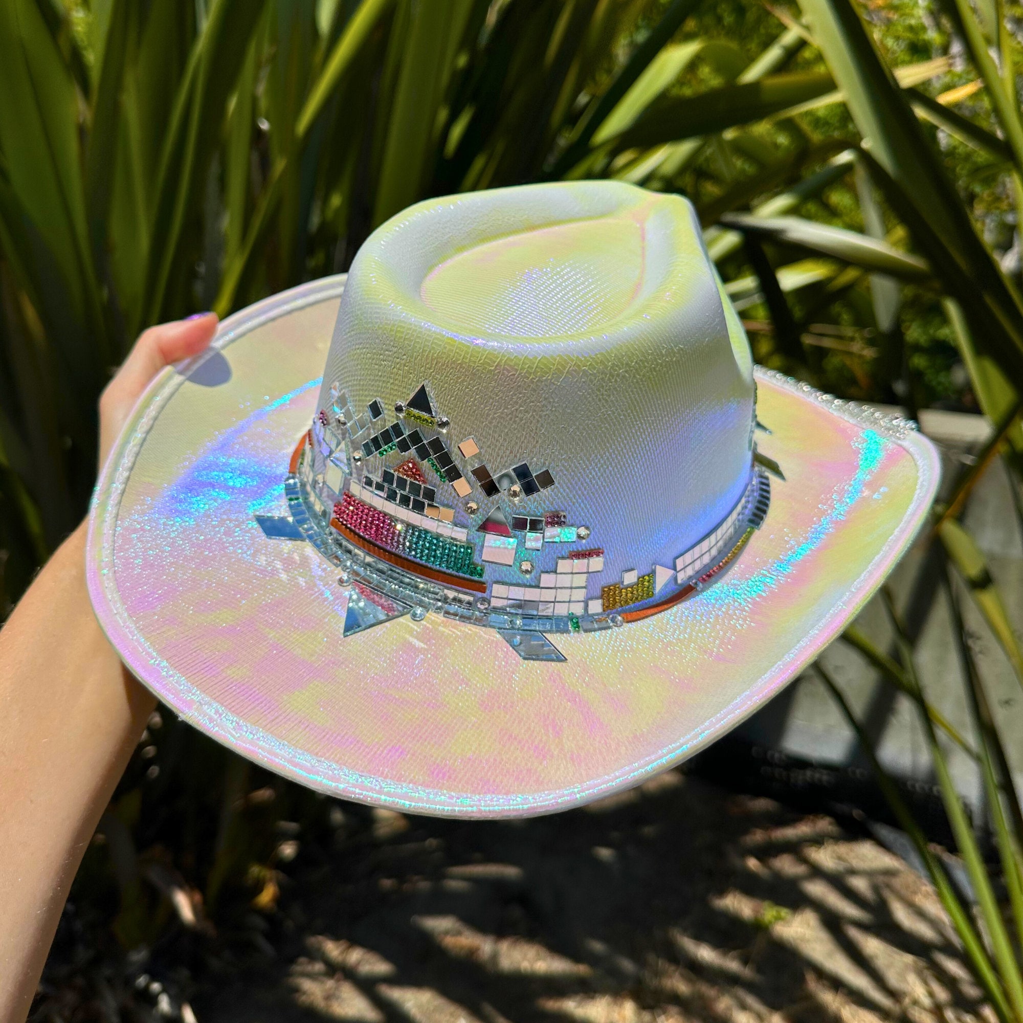 ? NEW Irridescent Crystal Embellished Cowboy Hat PhotoJan282024_11836PM_5712x.  main image 2