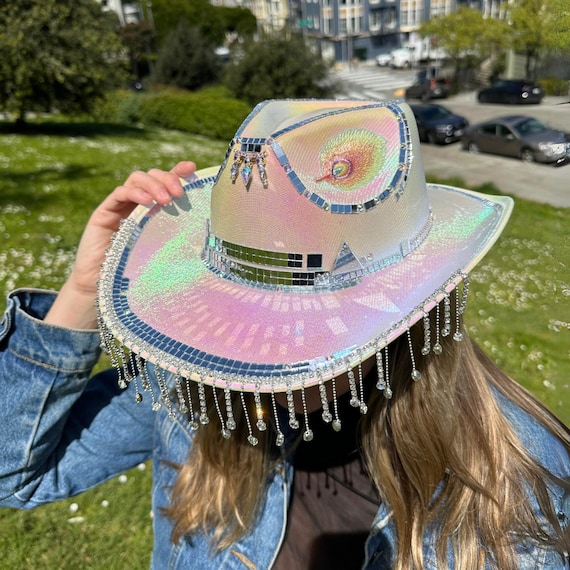 Custom Festival Hat with hand beaded fringe Red Beaded Fringe Cowboy Hat: Velvet Rodeo Queen Stetson - Etsy main image 4