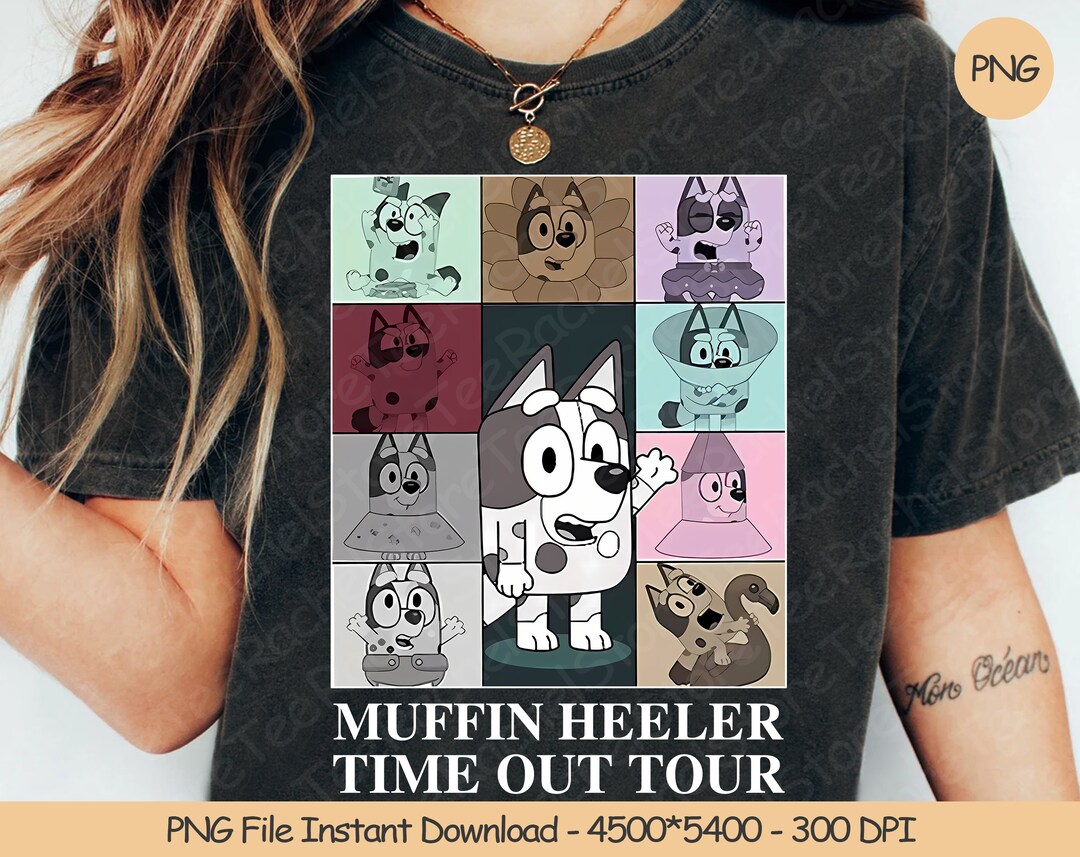 Muffin Heeler Time Out Tour PNG Digital Design Download Sublimation PNG
