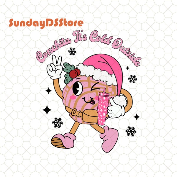 Conchita It's Cold Outside Png,Concha Pan Dulce PNG, Mexican Christmas Png, Conchas Belt Bag Style Png, Spanish Feliz Navidad  Png