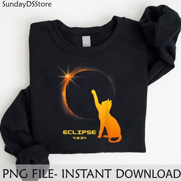 Cat 2024 Total Solar Eclipse Png, Astronomy Lover Png, Total Solar Eclipse Png, Path of Totality Cities On Back Png, Astronomy Png