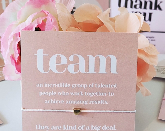 Custom Team Appreciation & Thank You Gift – Wish Bracelets for Staff, Volunteers, New Employees, Team Building Days, and Group Events