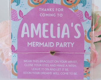 Mermaid Party Bag Cute Mermaid Bracelet Party Favours Girls Mermaid Birthday Bulk Party Wish Bracelets Mermaid Party Favours Mermaid Supplie