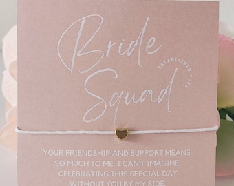 Bride Squad Gifts Bridesmaid Gifts Thankyou Bride Squad Favors Bride Squad Bracelets Bridal Party Gifts Brides Babes Bride Tribe Custom Made