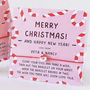 Cute Candy Cane Christmas Gifts Christmas Party Gifts Merry Christmas Thank you Gifts Christmas Stocking Fillers Christmas Wish Bracelet