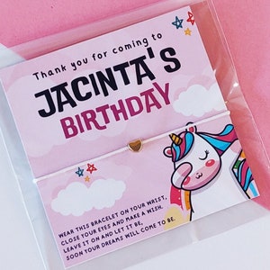 Unicorn Party Unicorn Birthday Favours Unicorn Party Bag Fillers Wish Bracelet Party Favours Kids Toddler Unicorn Themed Party Bags